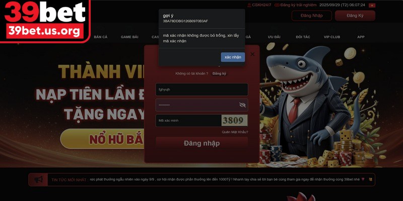 Một số lỗi cơ bản thường gặp khi đăng nhập 39BET